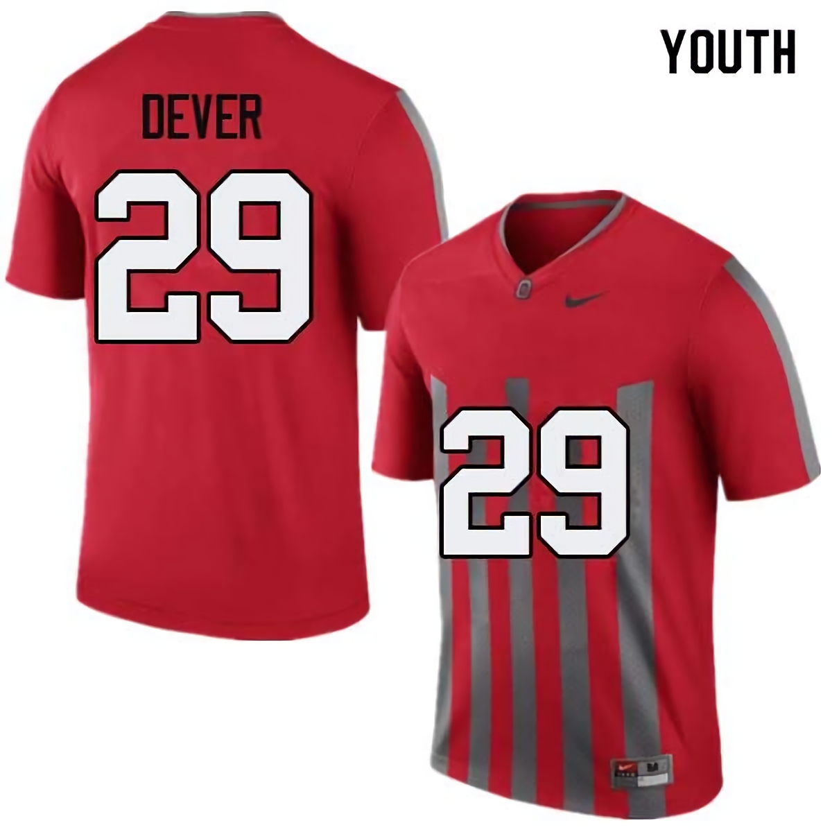 Kevin Dever Ohio State Buckeyes Youth NCAA #29 Nike Throwback Red College Stitched Football Jersey ZRP8356OK